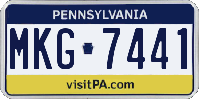 PA license plate MKG7441