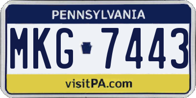 PA license plate MKG7443