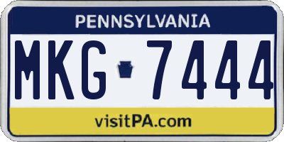 PA license plate MKG7444
