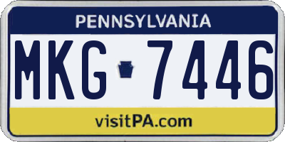 PA license plate MKG7446