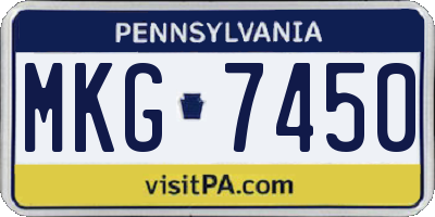 PA license plate MKG7450