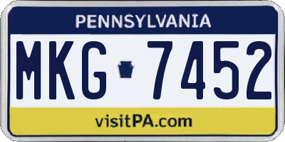 PA license plate MKG7452