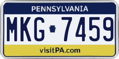 PA license plate MKG7459