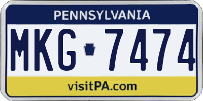 PA license plate MKG7474
