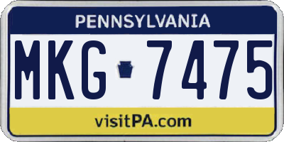 PA license plate MKG7475
