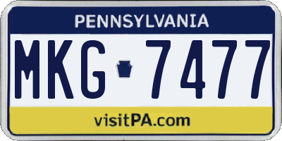 PA license plate MKG7477