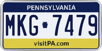 PA license plate MKG7479