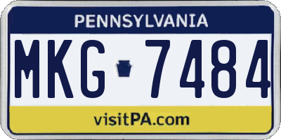 PA license plate MKG7484