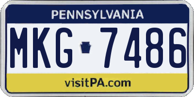 PA license plate MKG7486