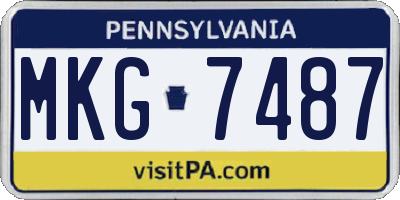 PA license plate MKG7487