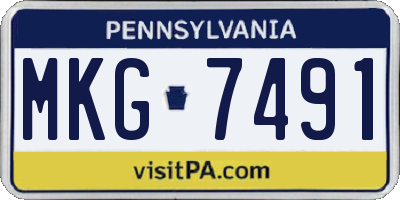 PA license plate MKG7491