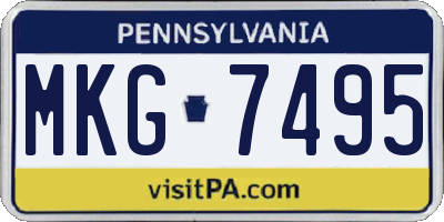 PA license plate MKG7495