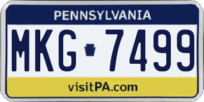 PA license plate MKG7499