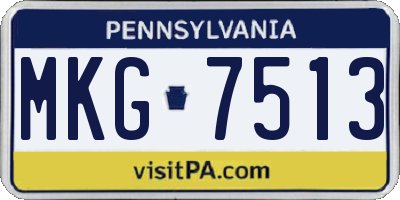 PA license plate MKG7513
