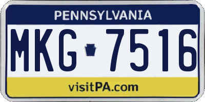 PA license plate MKG7516