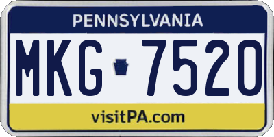 PA license plate MKG7520