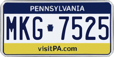 PA license plate MKG7525
