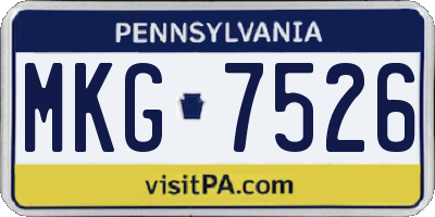 PA license plate MKG7526