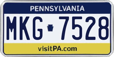 PA license plate MKG7528