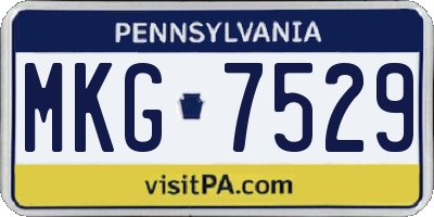 PA license plate MKG7529