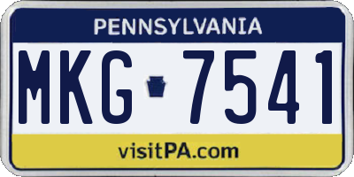 PA license plate MKG7541