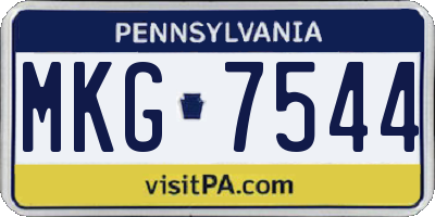 PA license plate MKG7544