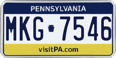 PA license plate MKG7546