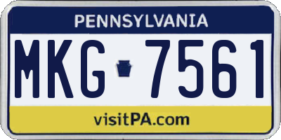 PA license plate MKG7561