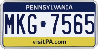 PA license plate MKG7565