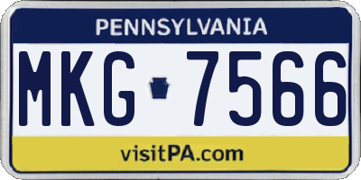 PA license plate MKG7566