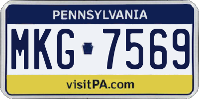 PA license plate MKG7569