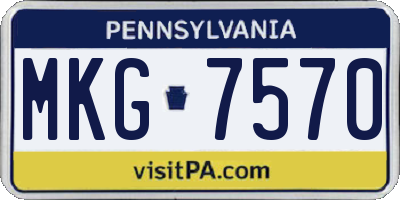 PA license plate MKG7570