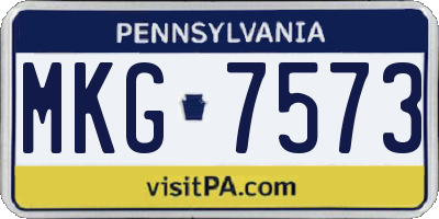 PA license plate MKG7573