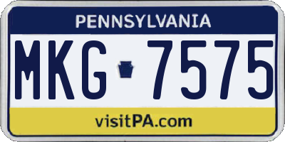 PA license plate MKG7575