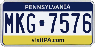 PA license plate MKG7576