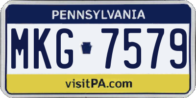 PA license plate MKG7579