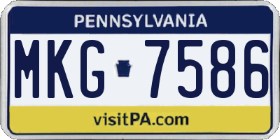 PA license plate MKG7586