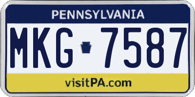 PA license plate MKG7587
