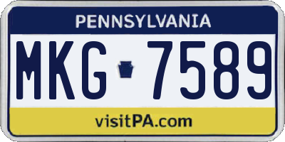 PA license plate MKG7589