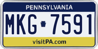 PA license plate MKG7591
