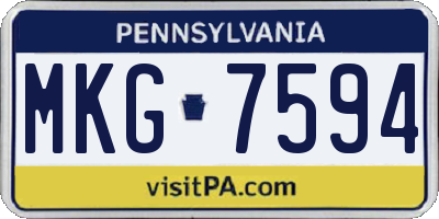 PA license plate MKG7594