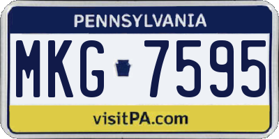 PA license plate MKG7595