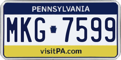 PA license plate MKG7599
