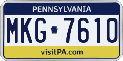 PA license plate MKG7610