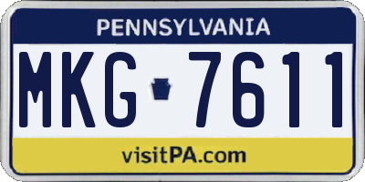 PA license plate MKG7611