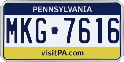 PA license plate MKG7616