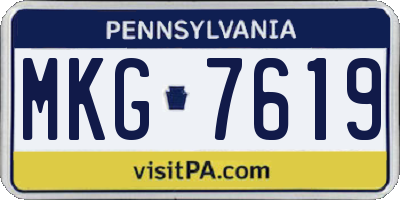 PA license plate MKG7619