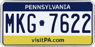 PA license plate MKG7622