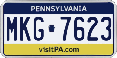 PA license plate MKG7623