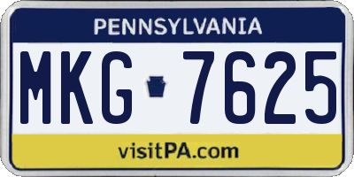 PA license plate MKG7625